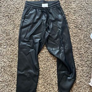 Black leather pants
